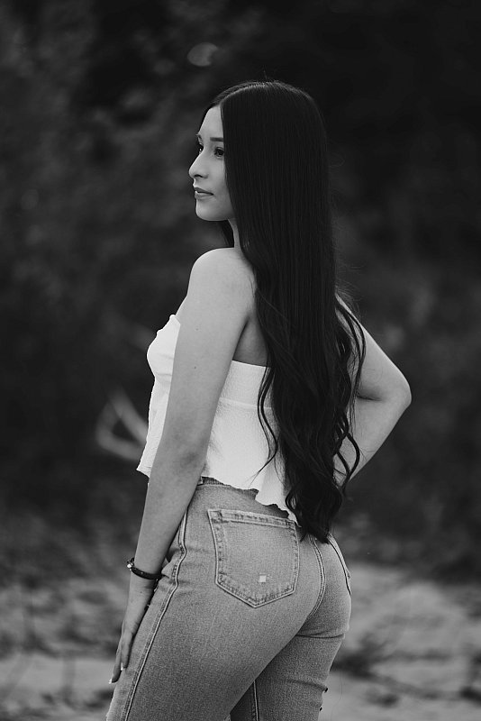 HIGH SChool senior in field at Lakeport Beach
